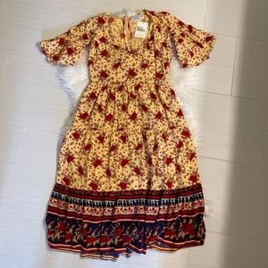 NWT Faithfull the Brand x Anthropologie Melia Rose Garden Midi Dress